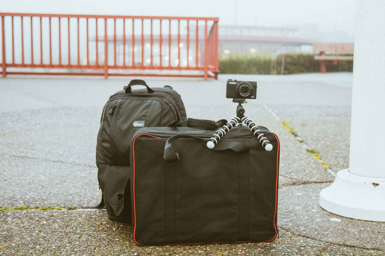 camera on sling bag Photo by Dane Deaner on unsplash