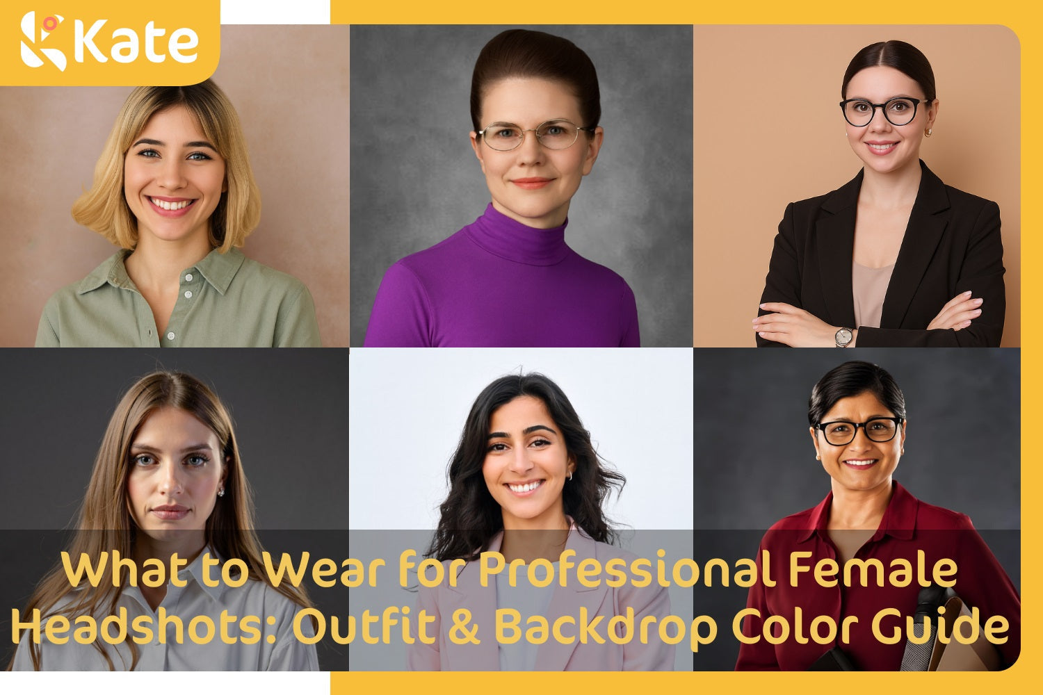 Outfit & Backdrop Color Guide for Professional female headshot