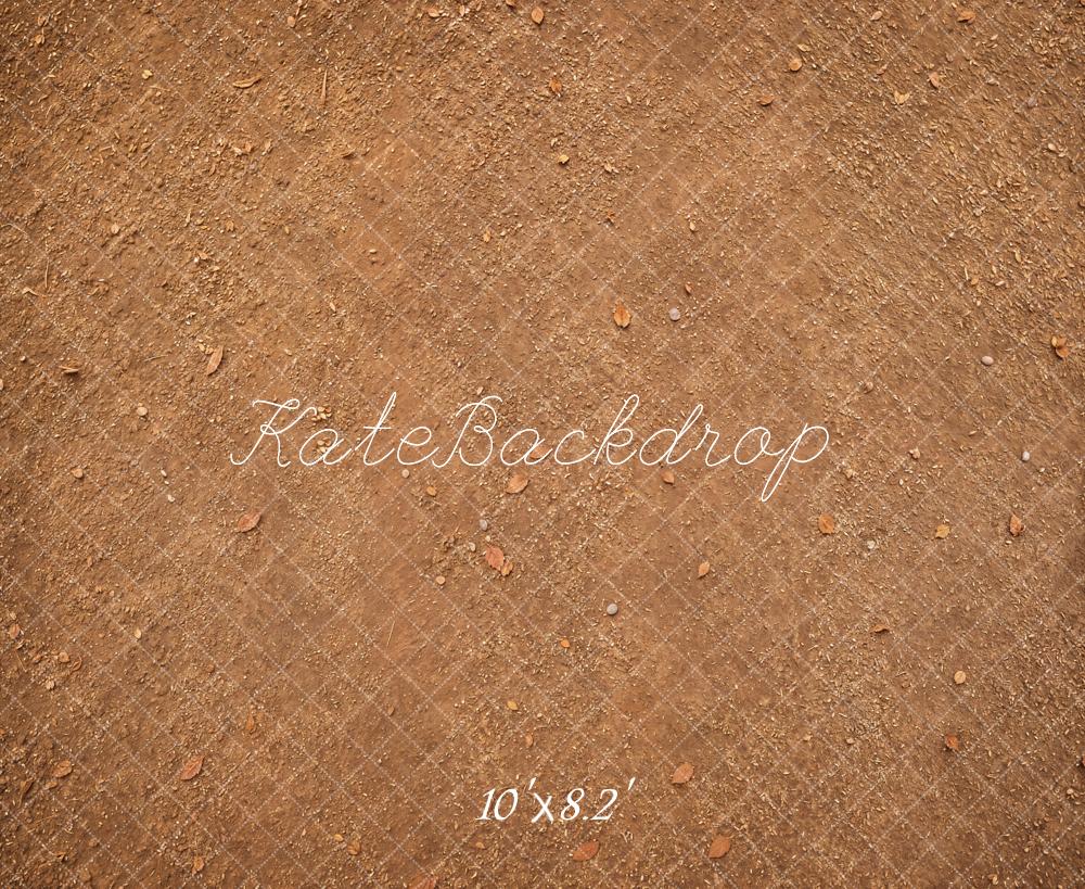 Kate Brown Dirt Ground Pebble Texture Floor Printed Backdrop Designed by Kate Image