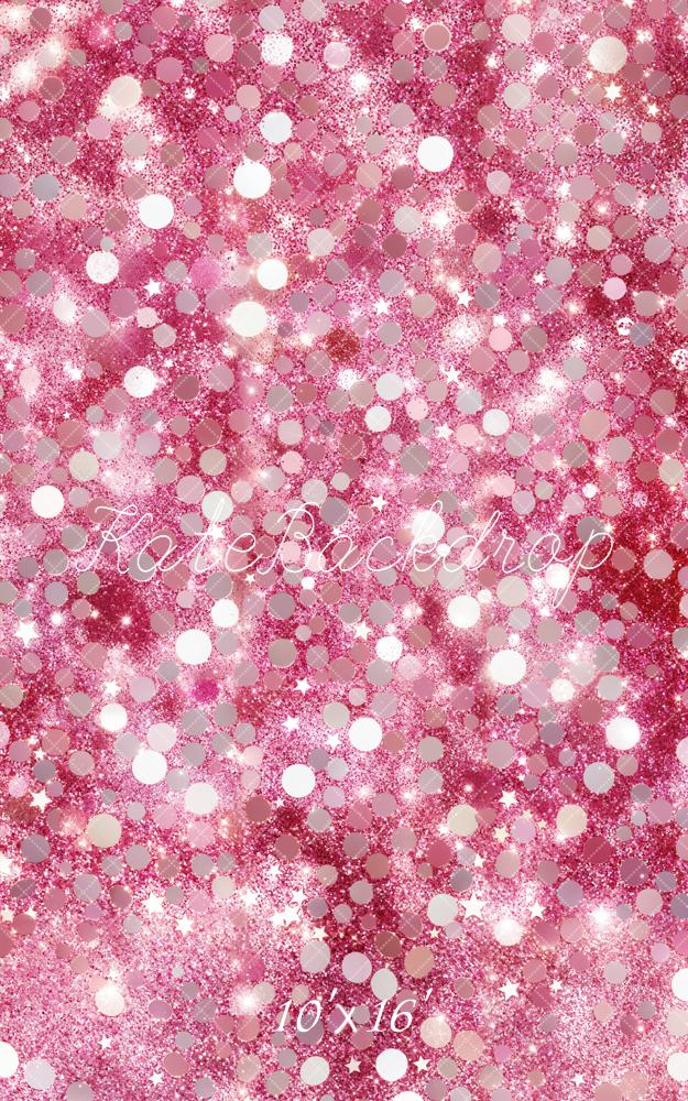Kate Bokeh Pink Glitter Sparkle Backdrop Designed by Emetselch