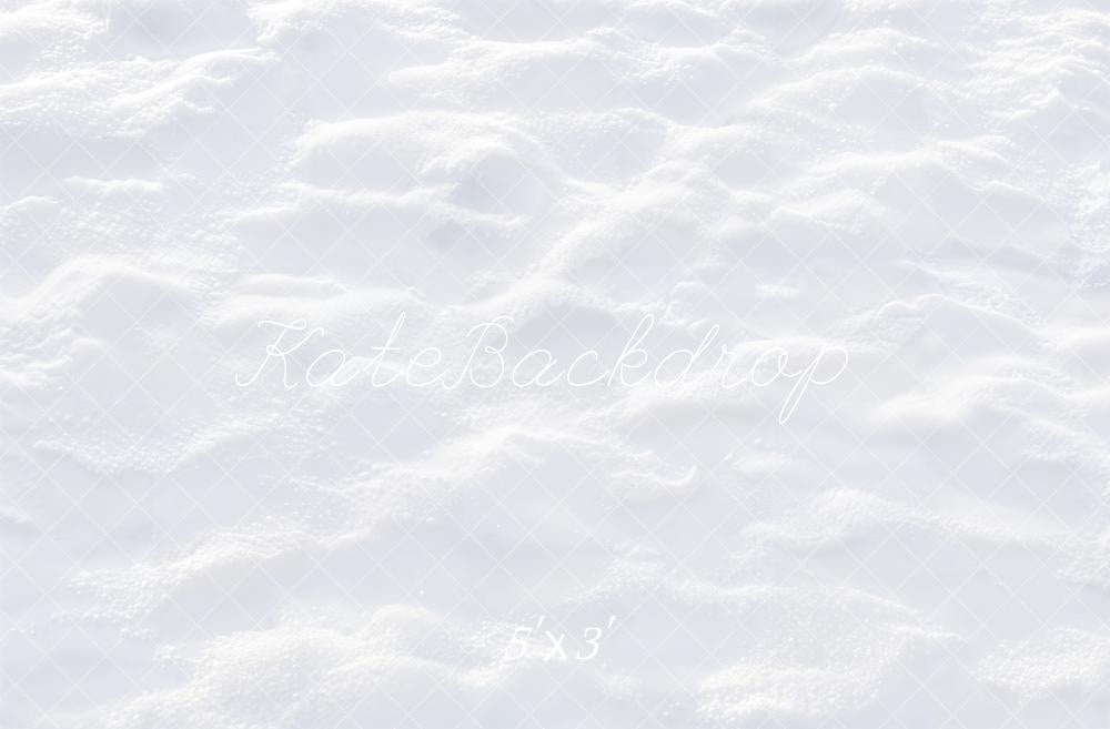 Kate Winter Snow Texture White Floor Printed Backdrop Designed by Kate Image