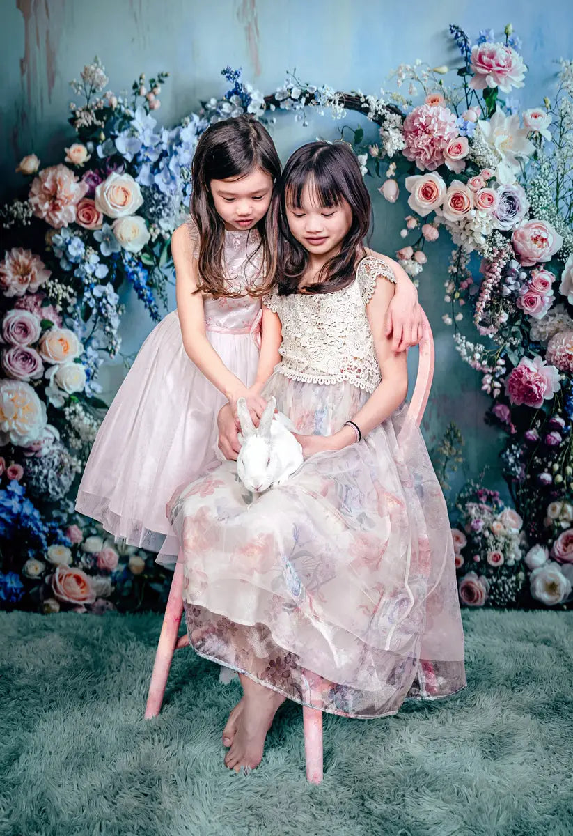 Kate Spring Floral Arch Pastel Printed Backdrop Designed by Emetselch