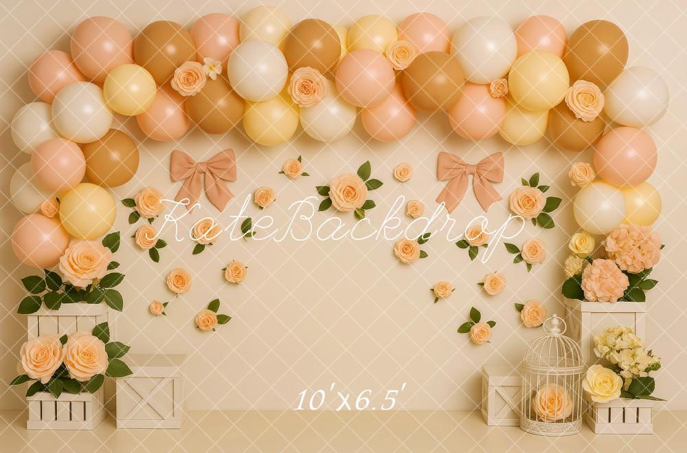 Fondos de Globo Rosa Suave Beige para Cake Smash Designed by Patty Roberts