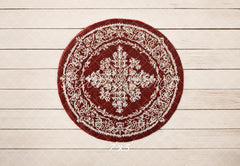 Kate Vintage Red Rug Floor Printed Backdrop Designed by Emetselch
