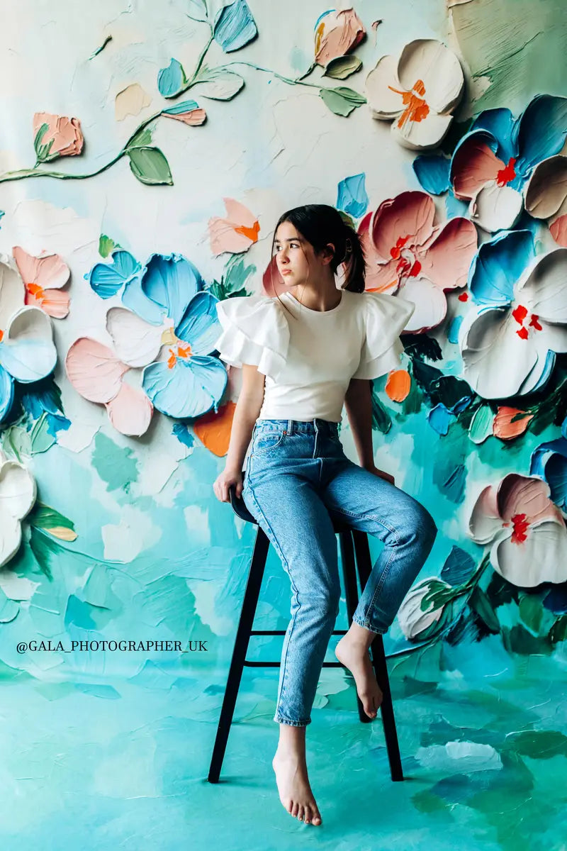Kate Paint Floral Pastel Abstract Texture Backdrop Designed by Emetselch