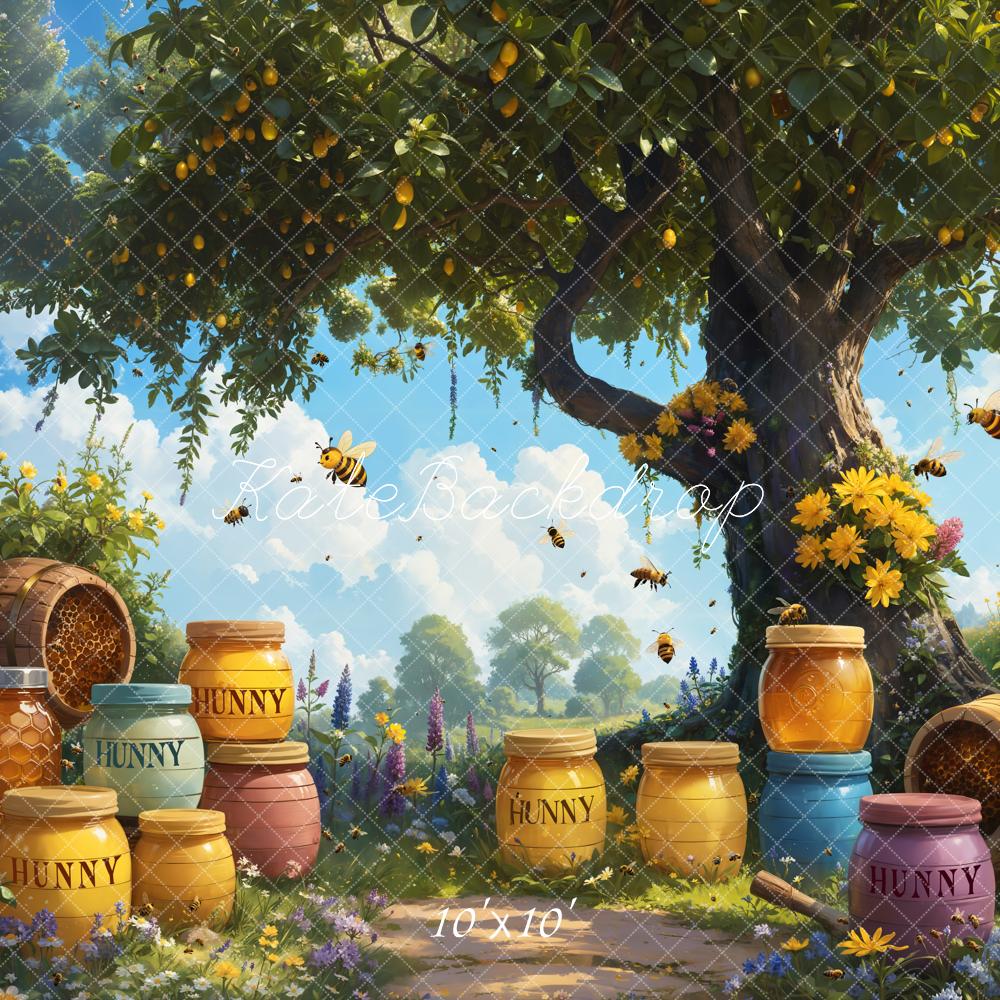 Fondo de Miel de Árbol de Dibujo Animado Hunny Bee Diseñado por Emetselch