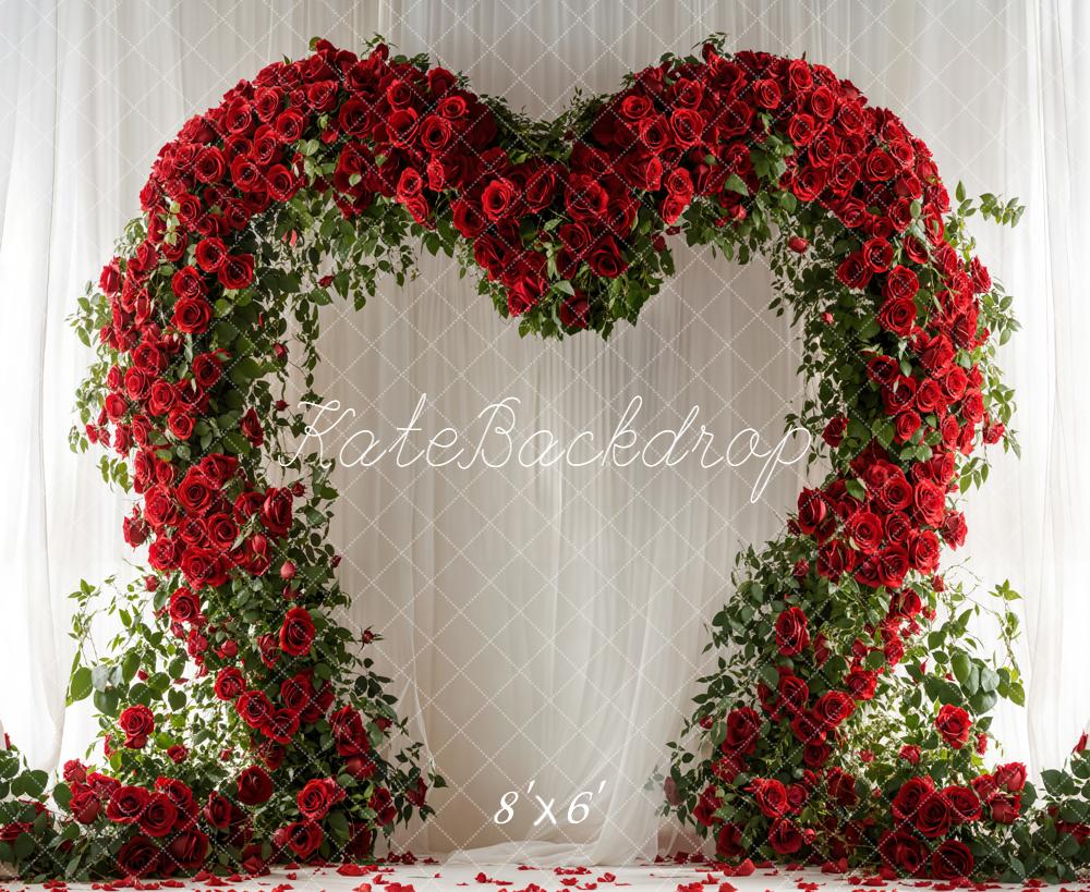 Kate Valentines Flower Arch Red Roses Heart Shaped Backdrop Designed by Emetselch