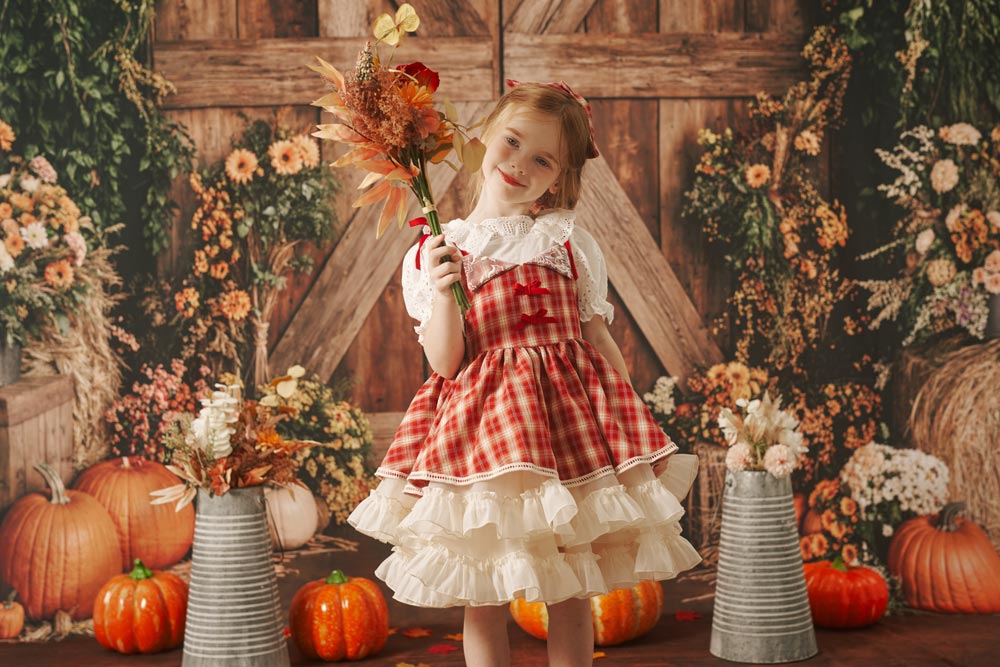 RTS Kate Fall Barn Door Pumpkin Photo Kit Photography Backdrops&Props Themed Bundle