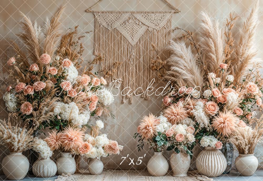 Elegant Rustic Boho Floral Backdrop