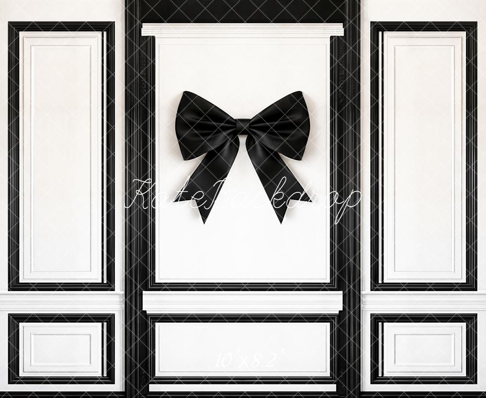 Kate Black White Panel Wall with Bow Backdrop Designed by Emetselch
