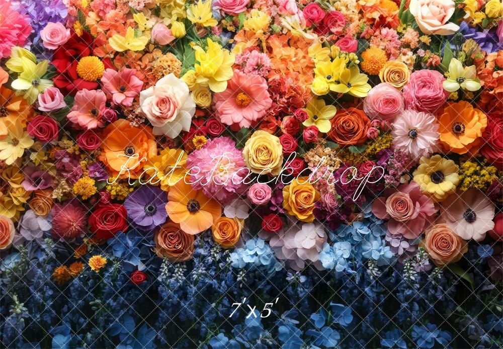 Kate Spring Vibrant Flower Wall Backdrop Designed by Mini MakeBelieve