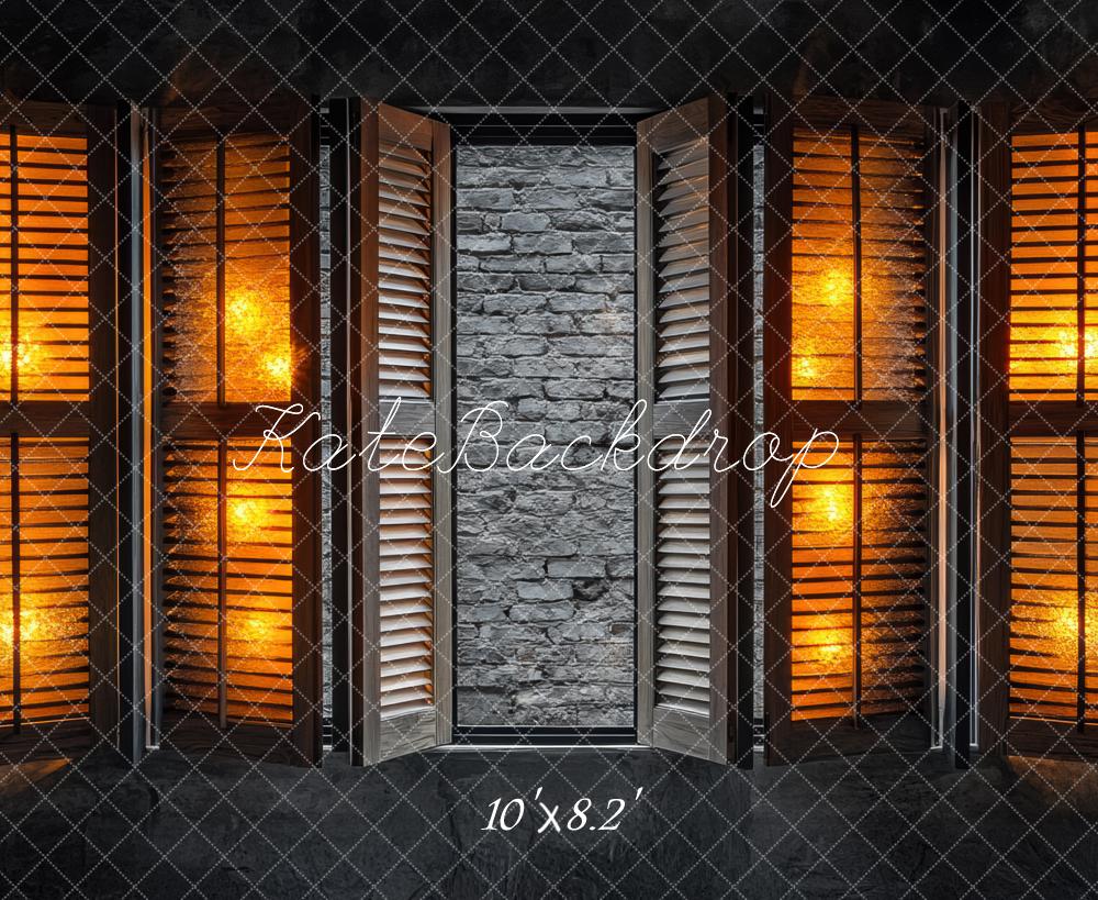 Foto Achtergrond Vintage Baksteen Shutters Licht Designed by Mini MakeBelieve