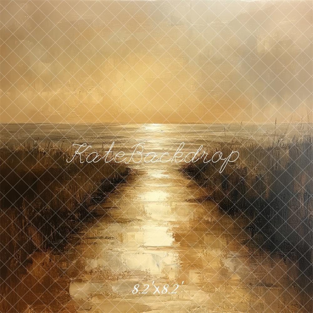 Fine Art Sunset Beach Pad Achtergrond Designed by Mini MakeBelieve