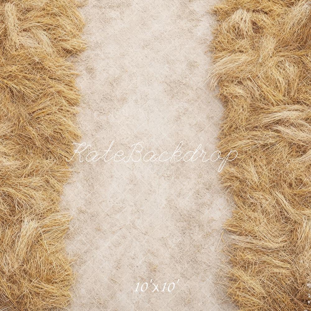 Kate Boho Rustic Hayfield Floral Floor Backdrop Designed by Mini MakeBelieve