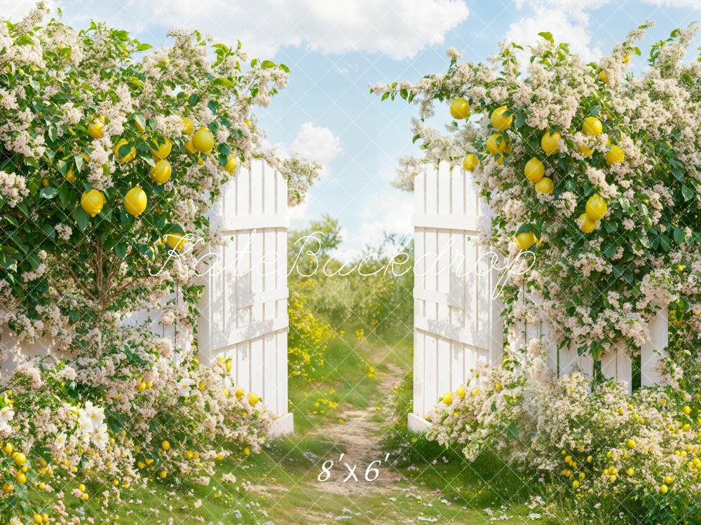 Kate Summer Lemon Garden Gate Backdrop Designed by Emetselch
