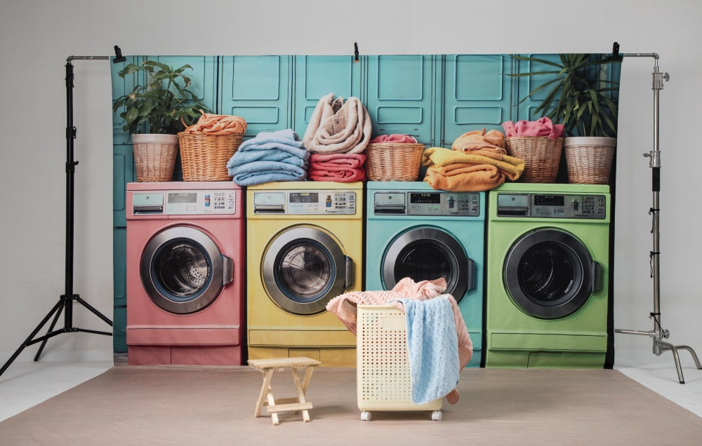 Kate Laundry Day Colorful Washing Machine Spring Photo Kit Photography Backdrops&Props Themed Bundle