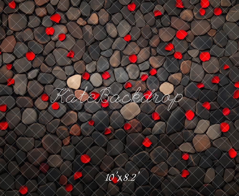 Kate Stone Red Floral Petals Floor Backdrop Designed by Patty Roberts