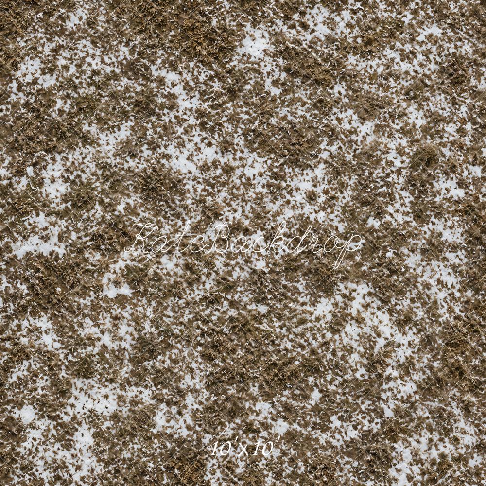 Kate Snowy Ground Dry Grass Floor Printed Backdrop Designed by Emetselch