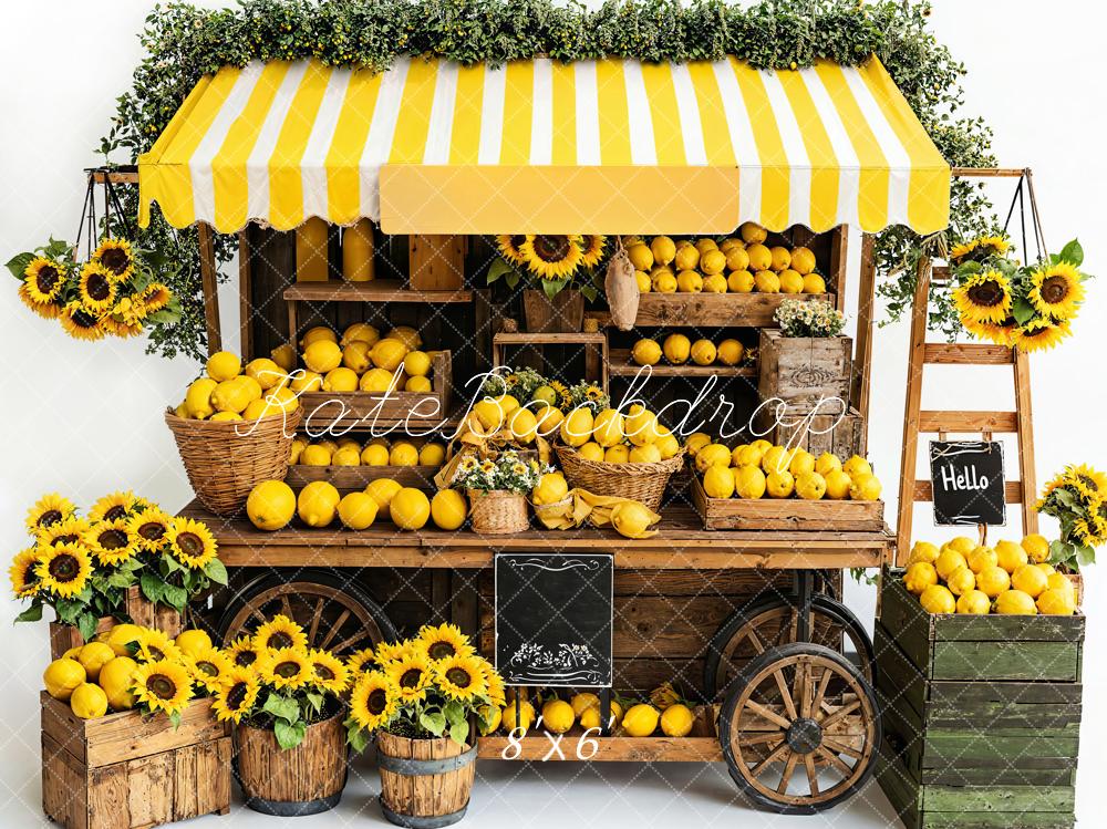 Kate Summer Lemon Sunflower Market Backdrop Designed by Emetselch