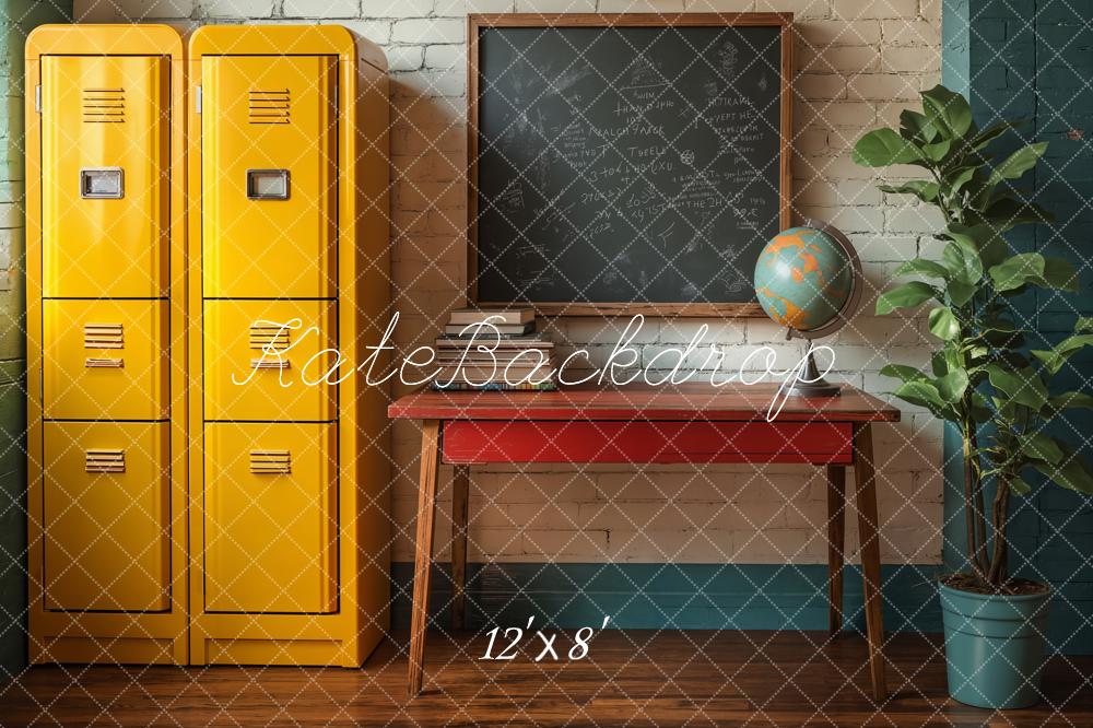 Kate Back to School Chalkboard Lockers Backdrop Designed by Emetselch