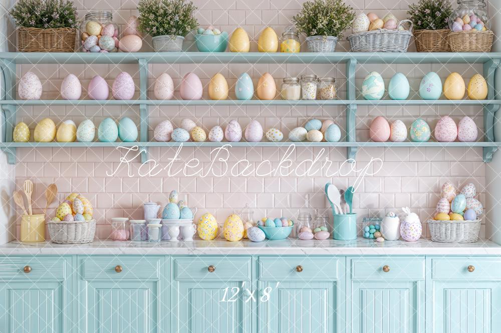 Estante de Huevos de Cocina de Pascua Pastel Fondo