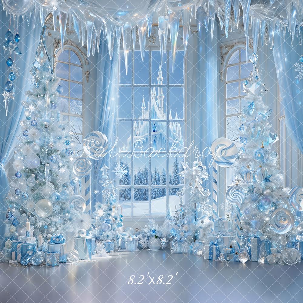 Kate Christmas Fairytale Icy Trees Blue Winter Castle Backdrop Designed by Emetselch