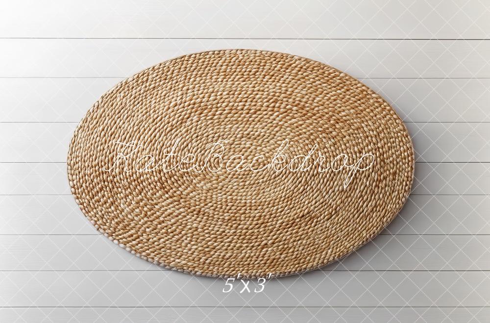 Newborn Natural Woven Oval Foto Achtergrond Designed by Mini MakeBelieve
