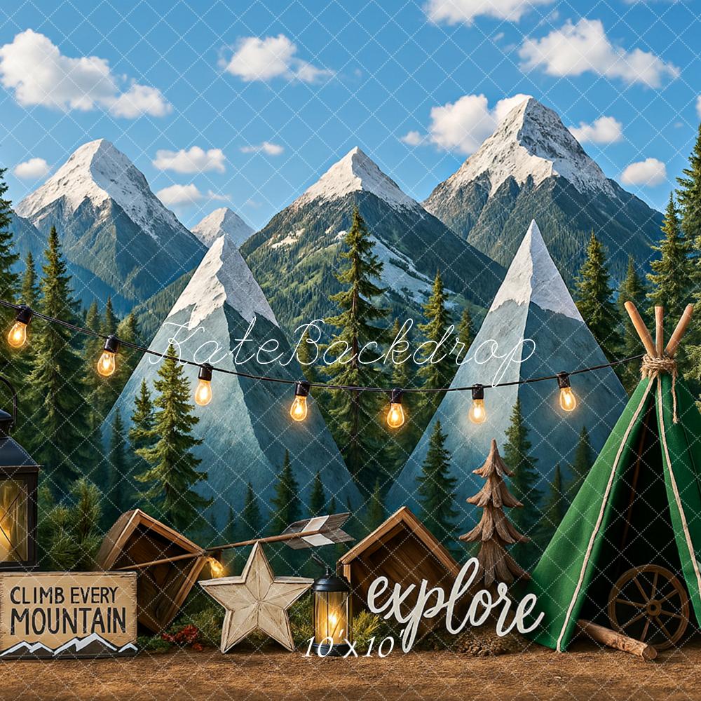 Fondo de Aventura en Montaña de Camping Designed by Ashley Paul