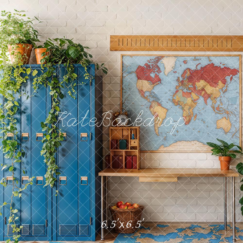 Kate Graduation School Classroom Map Plants Lockers Backdrop Designed by Emetselch