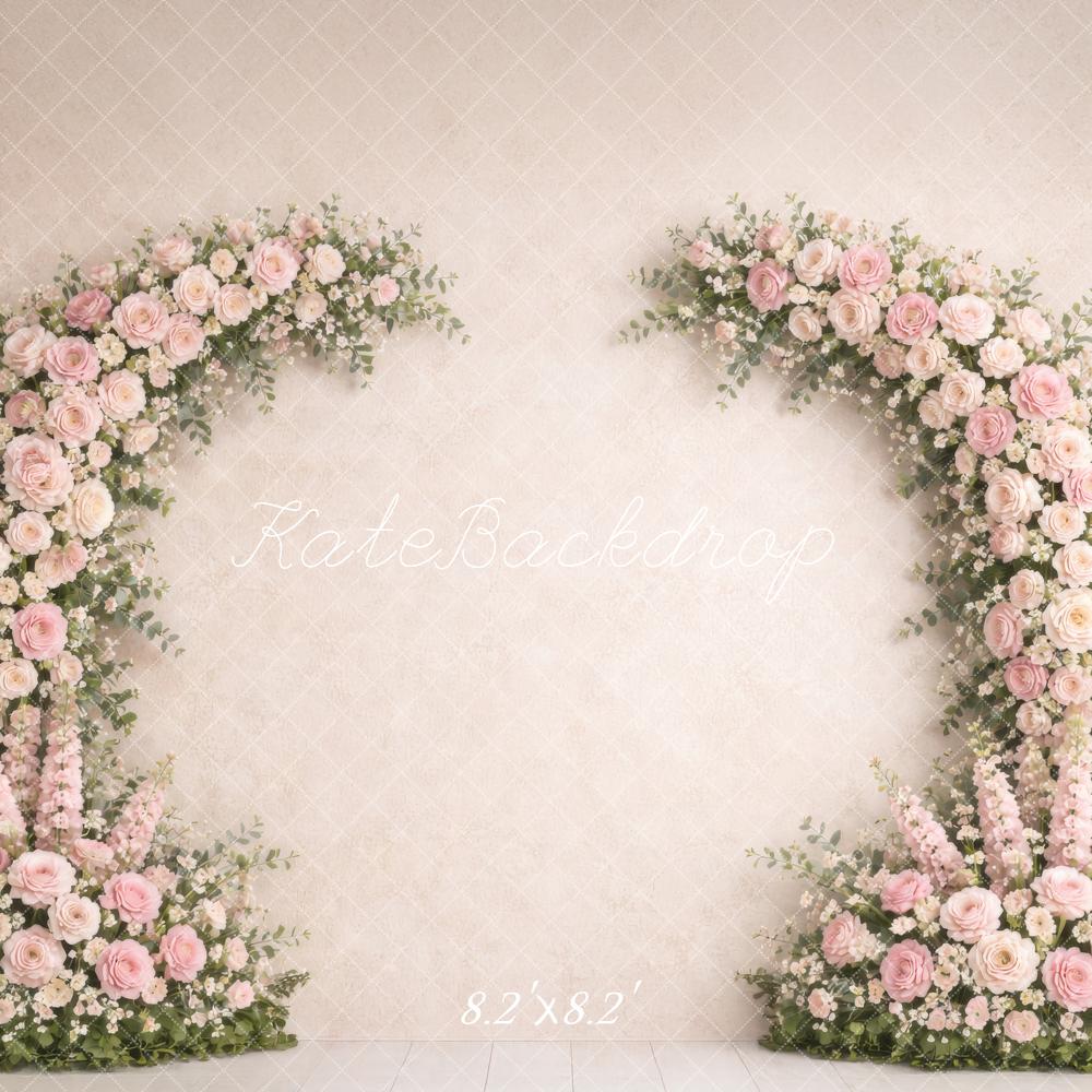 Kate Spring Flower Arch Pink Roses Backdrop Designed by Megan Leigh Photography