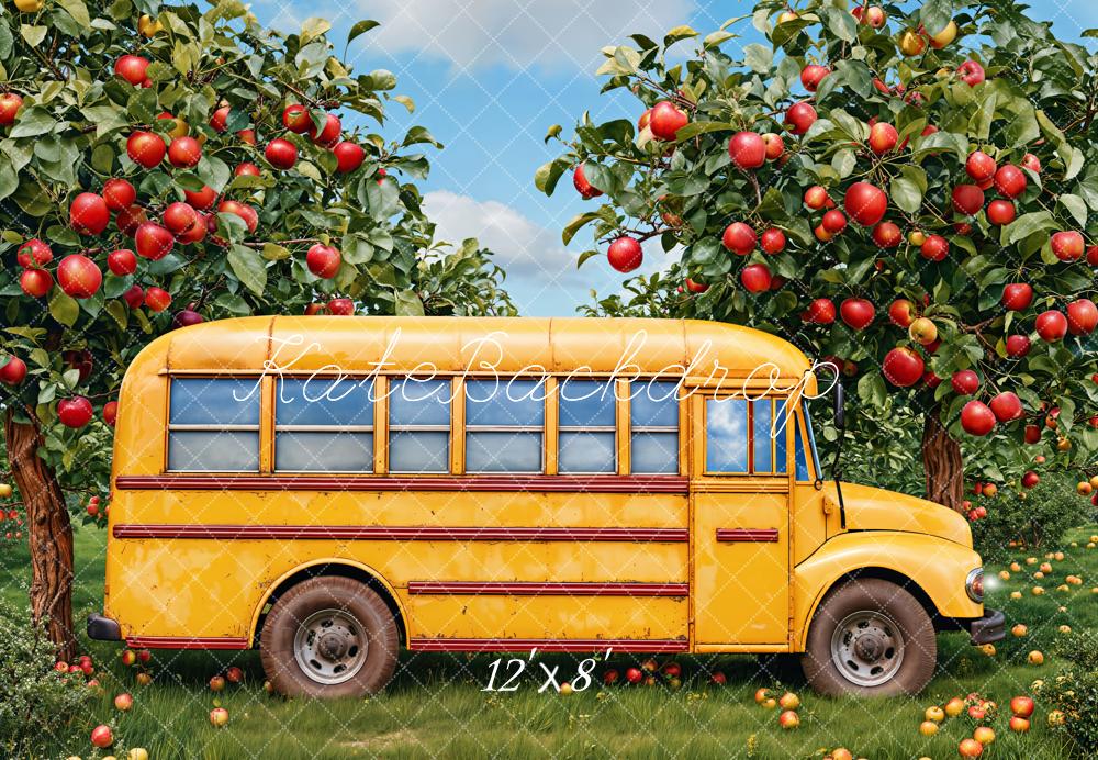 Kate School Bus Apple Orchard Backdrop Designed by Emetselch