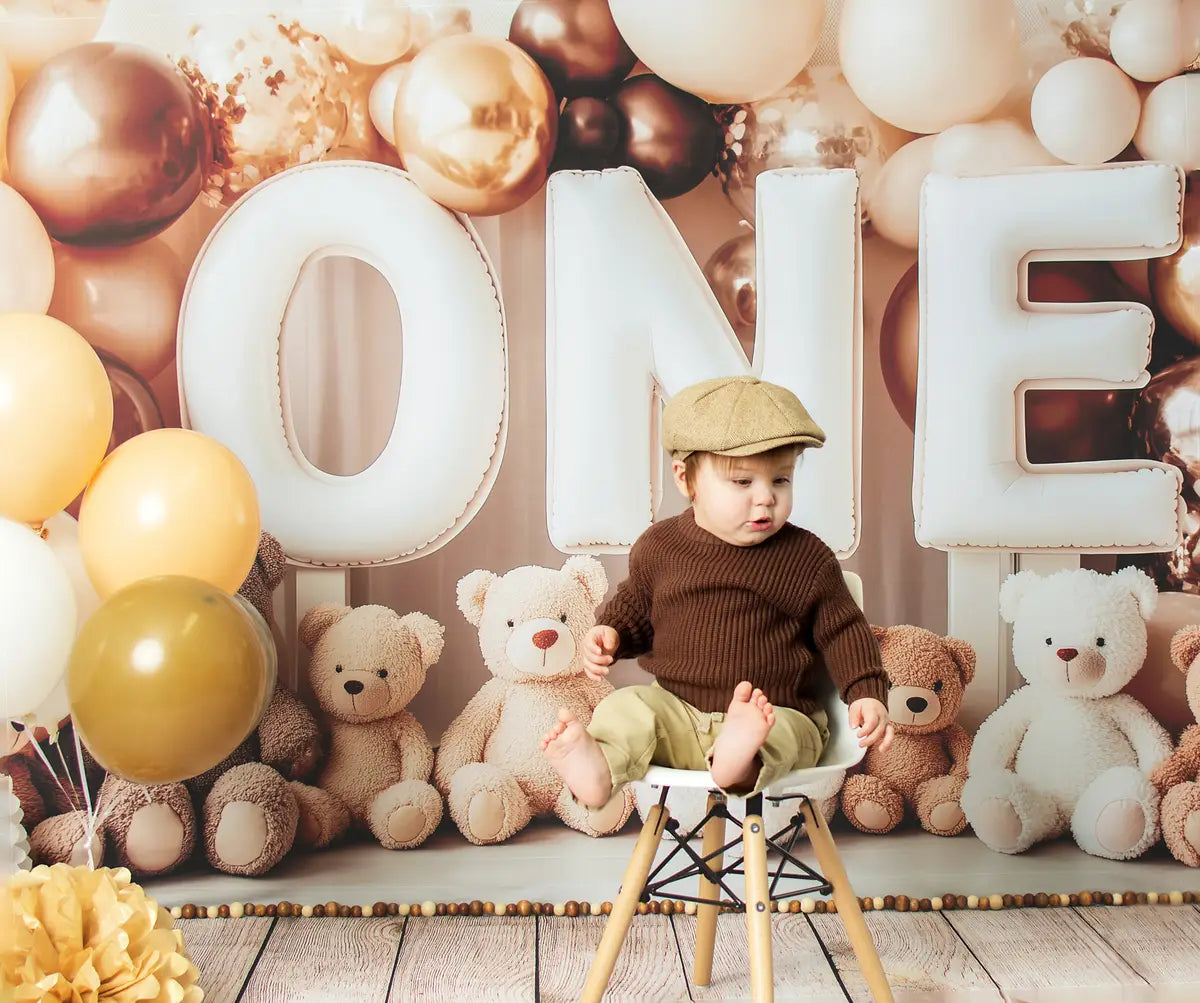 Kate Cake Smash Teddy Bear ONE Backdrop Designed by Patty Roberts