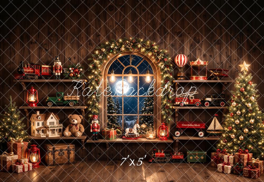 Kate Christmas Window Garland Toys Christmas Tree Printed Backdrop Designed by Emetselch