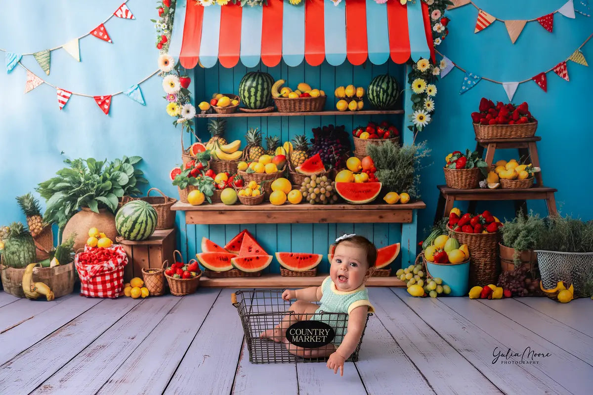 Kate Summer Fruit Stand Watermelon Backdrop Designed by Kate Image