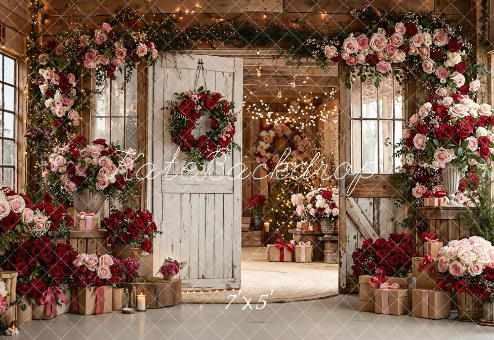 Kate Valentine's Day Flower Arch Rustic Door Gifts Backdrop Designed by Emetselch