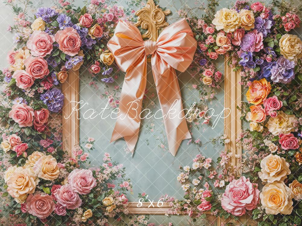 Kate Spring Pastel Flower Arch Bow Backdrop Designed by Emetselch