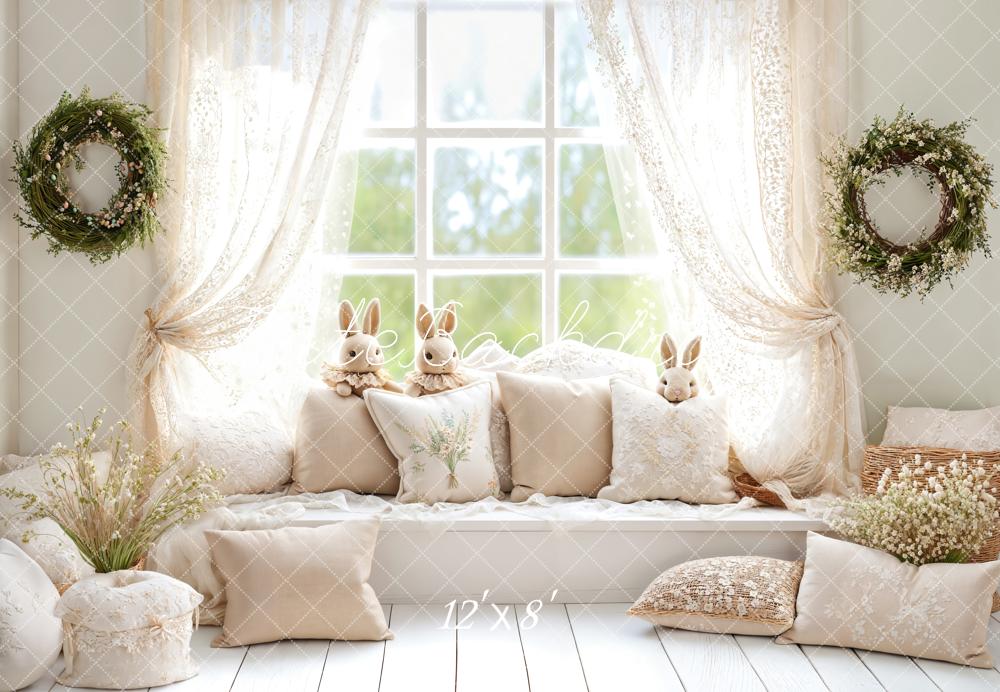 Kate Easter Bunny Window Sofa White Backdrop Designed by Emetselch