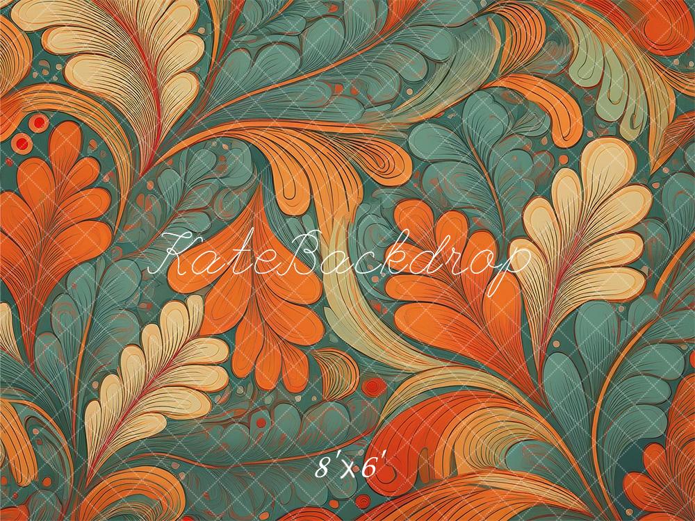Mid Century Modern Retro Abstract Leaf Pattern Foto Achtergrond Designed by Mandy Ringe Photography