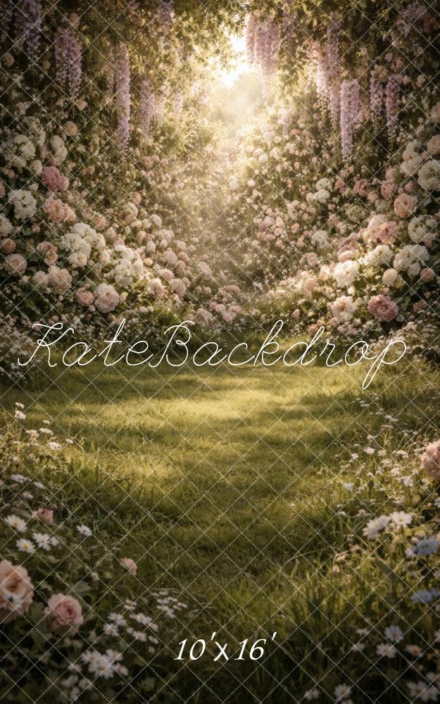 Kate Sweep Flower Arch Garden Pathway Printed Backdrop Designed by Vertigo Productions
