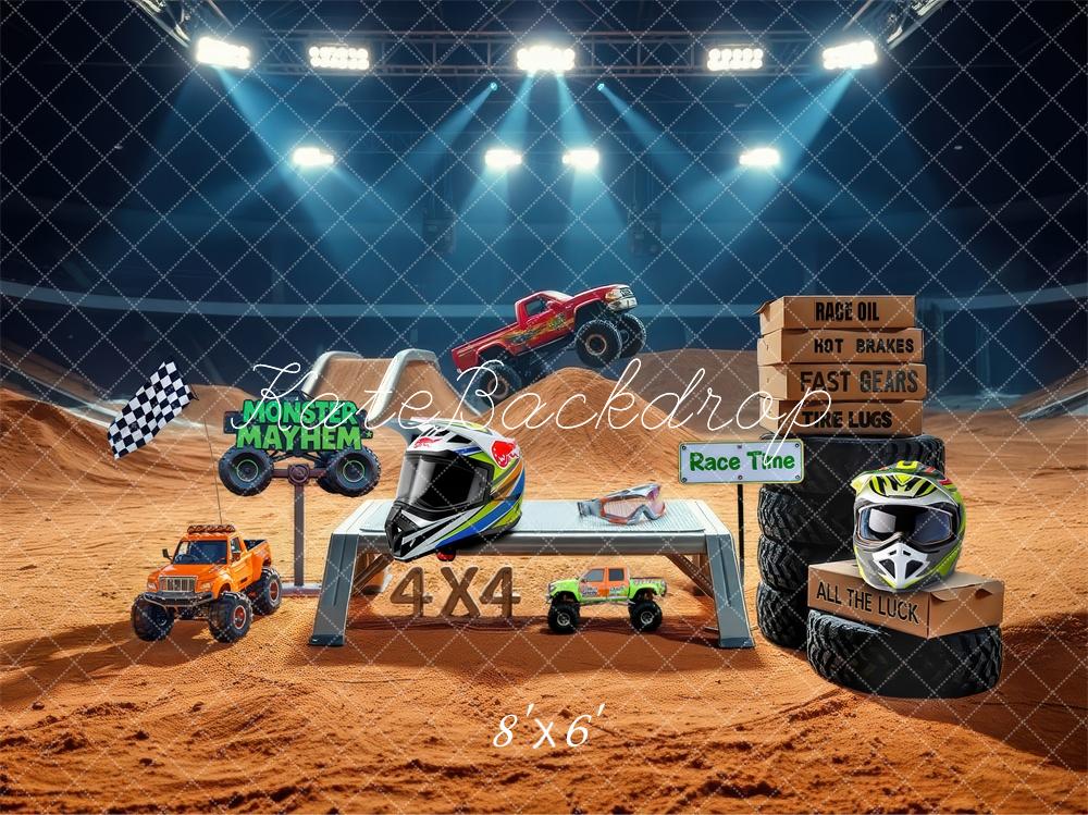 Kate Sports Racing Car Helmet Backdrop Designed by Laura Bybee