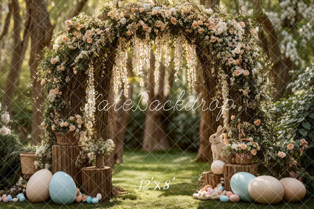 Kate Easter Bunny Flower Arch Pastel Eggs Backdrop Designed by Emetselch