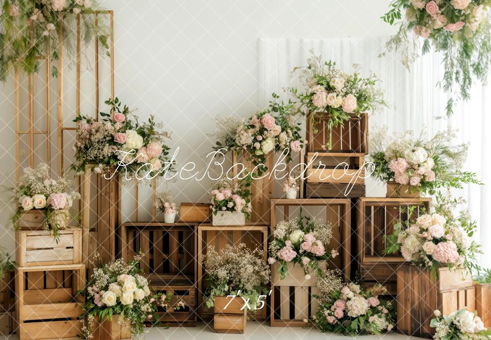 Kate Spring Floral Wooden Crates Backdrop Designed by Patty Roberts