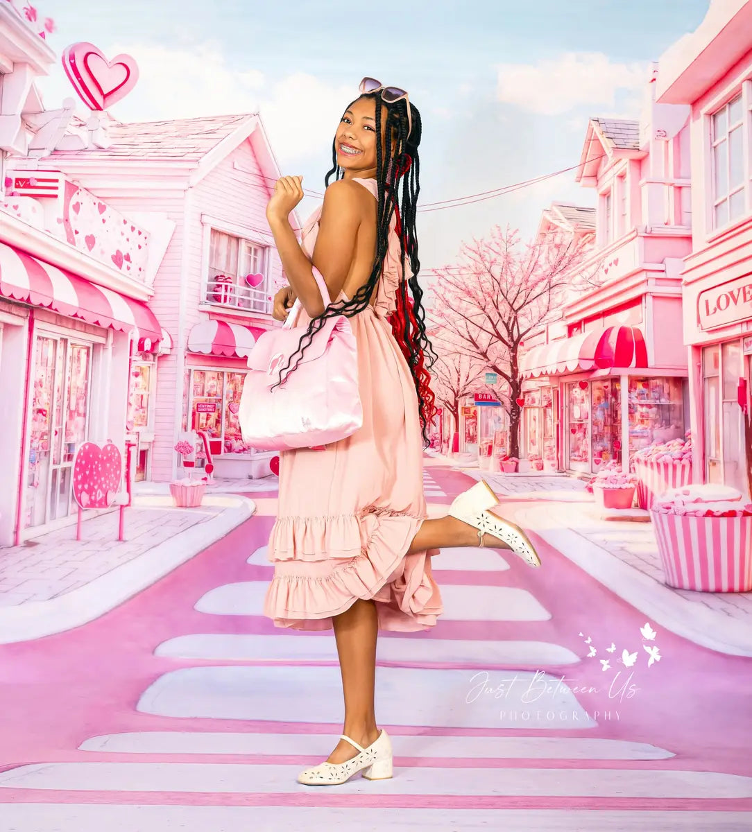 Pink Love Street Cupcake Foto Achtergrond Designed by Emetselch