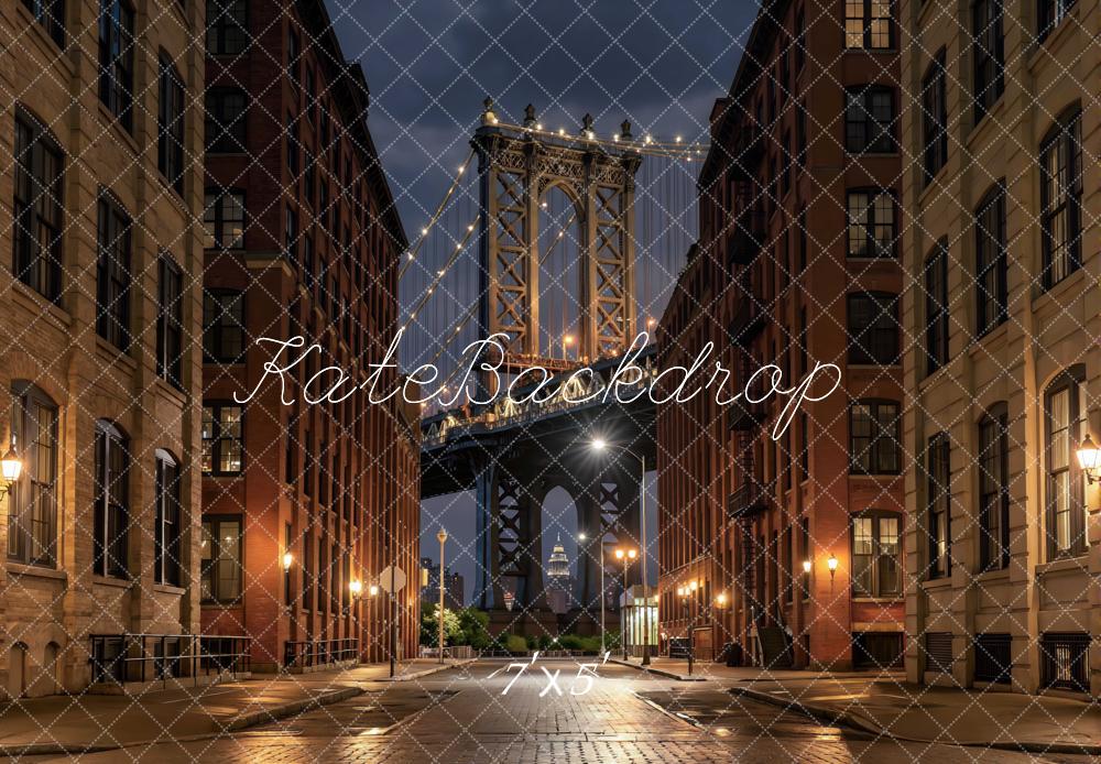 Kate City Bridge Street Night View Backdrop Designed by Mini MakeBelieve