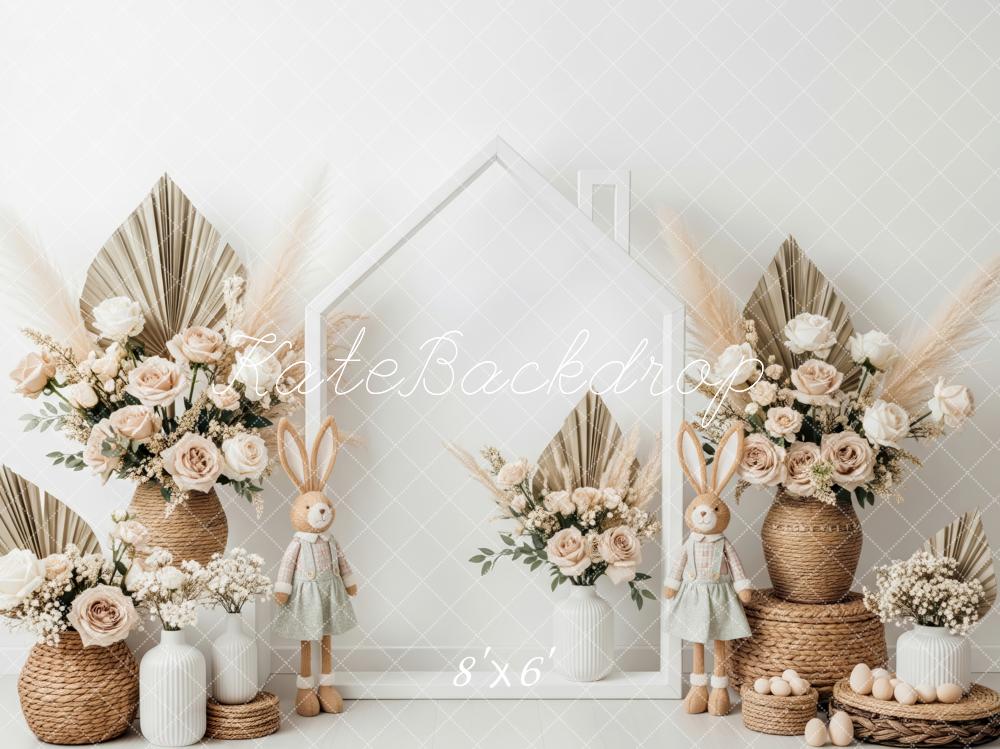 Kate Spring Bunny Neutral Flower Arch Backdrop Designed by Patty Roberts