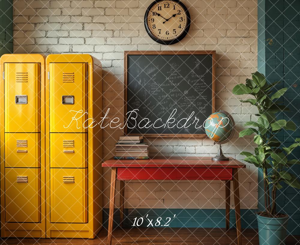 Kate Back to School Chalkboard Lockers Backdrop Designed by Emetselch