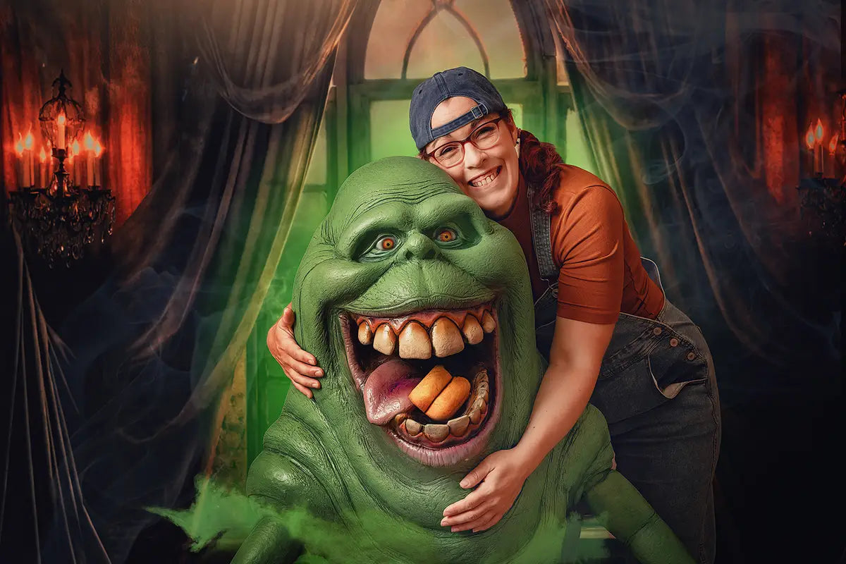 Halloween Donker Podium Gordijn Foto Achtergrond Ontworpen door Emetselch