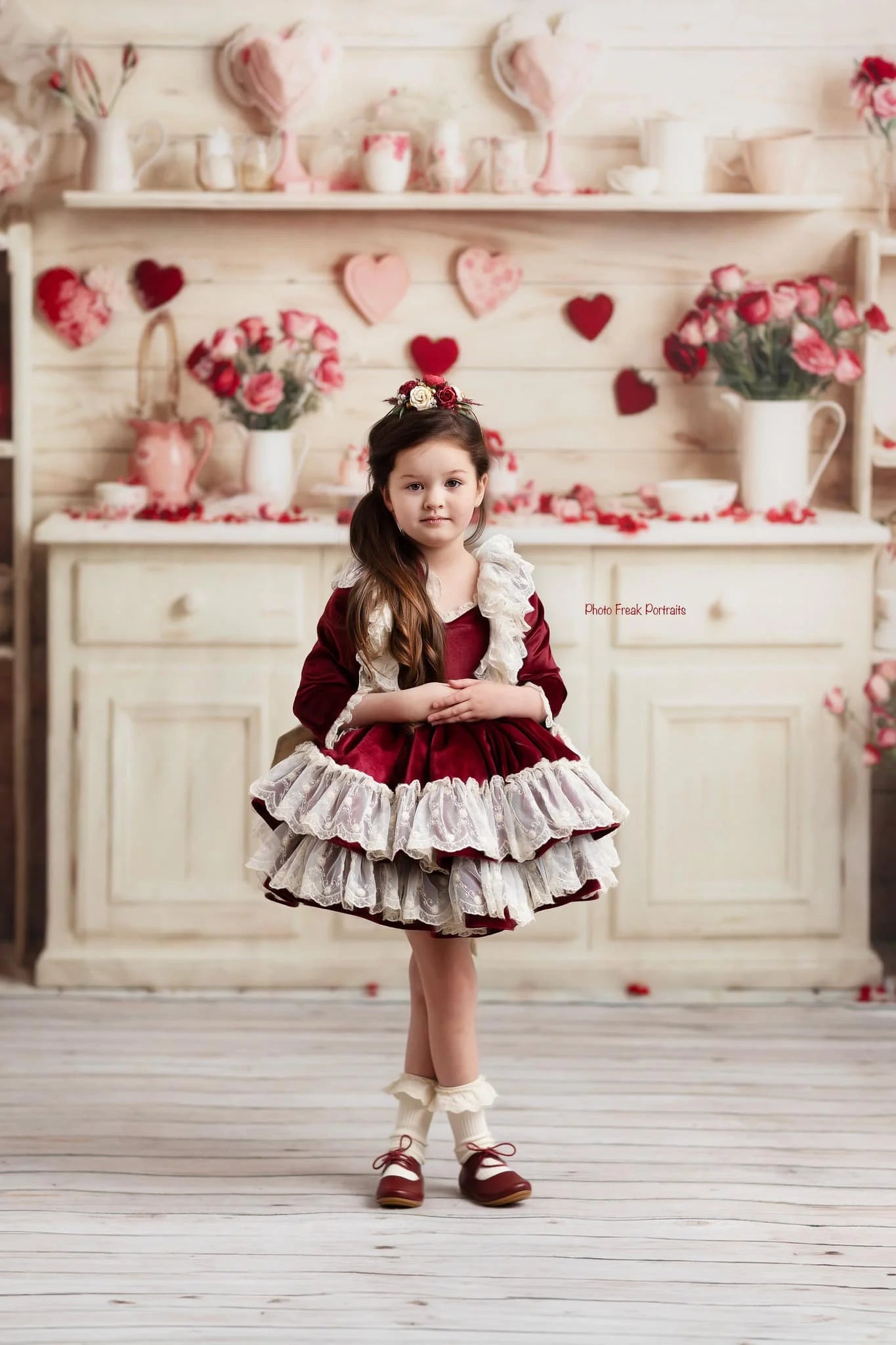 Kate Valentine's Day Beige Kitchen Backdrop Designed by Emetselch