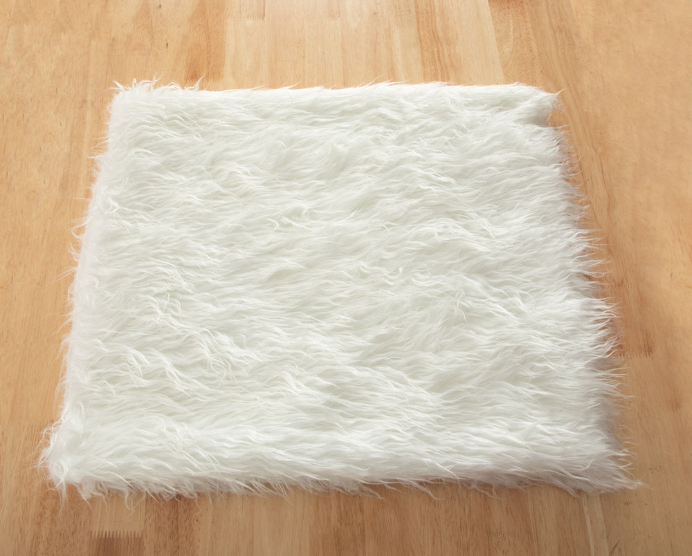 Kate White Faux Fur Blanket Props for Baby Photos