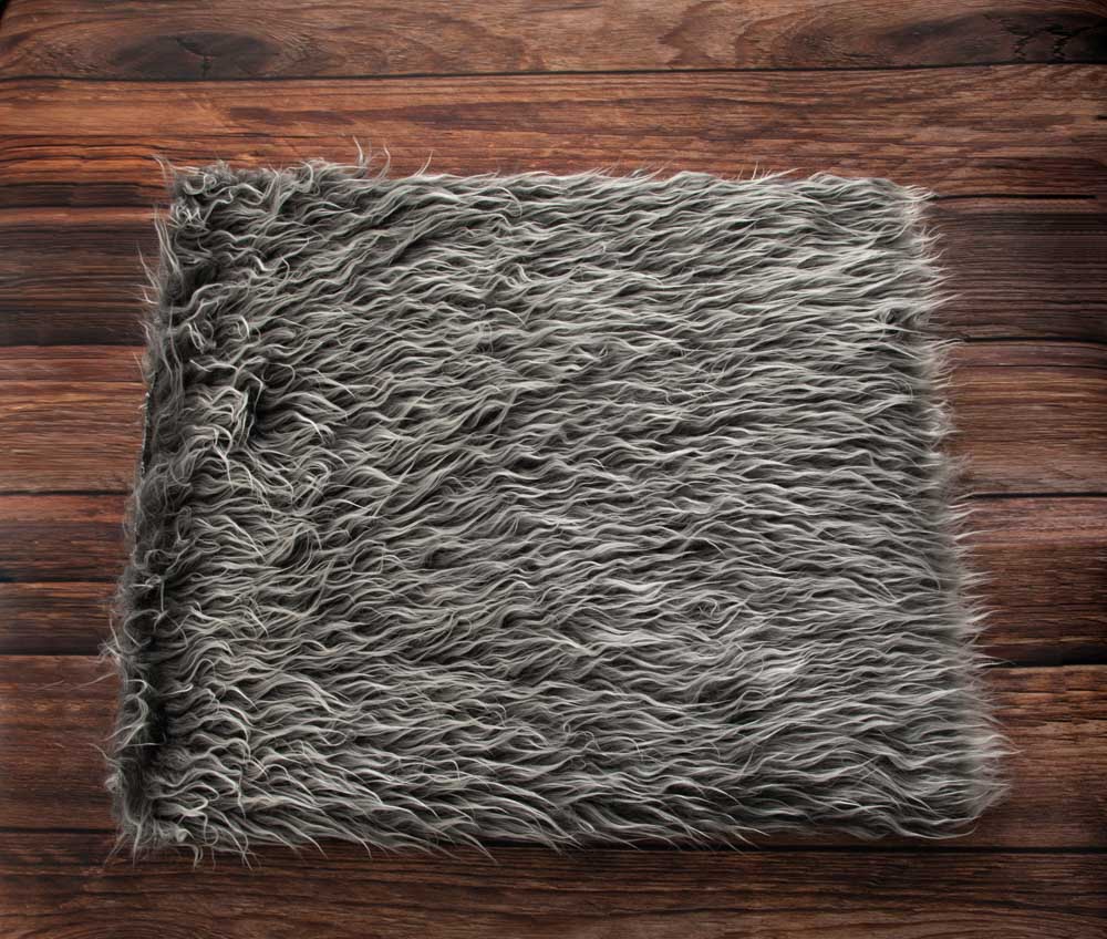 Kate Smoke Gray Faux Fur Blanket Props for Baby Photography